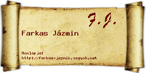 Farkas Jázmin névjegykártya